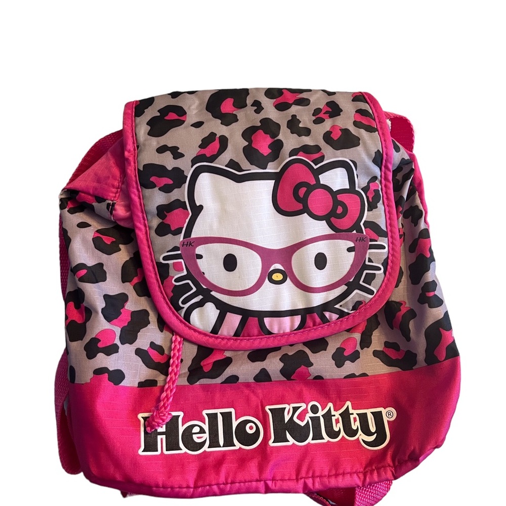 SANRIO 2014 HELLO KITTY NERD GLASSES LEOPARD MINI BACKPACK BAG NEW